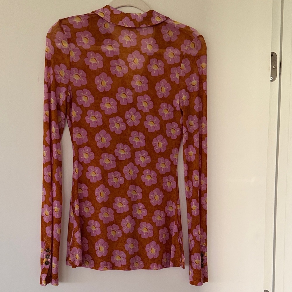 .Free People Lucky Flower Shirt XS NWT - Picture 12 of 15